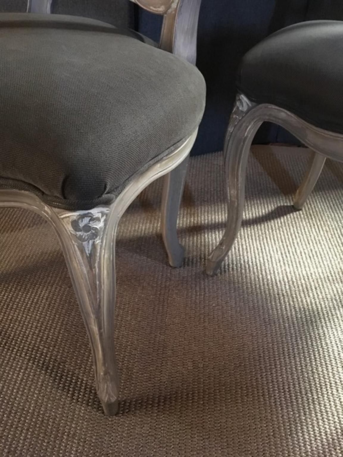 photo vintage French Provincial Pair Of Wooden Chairs