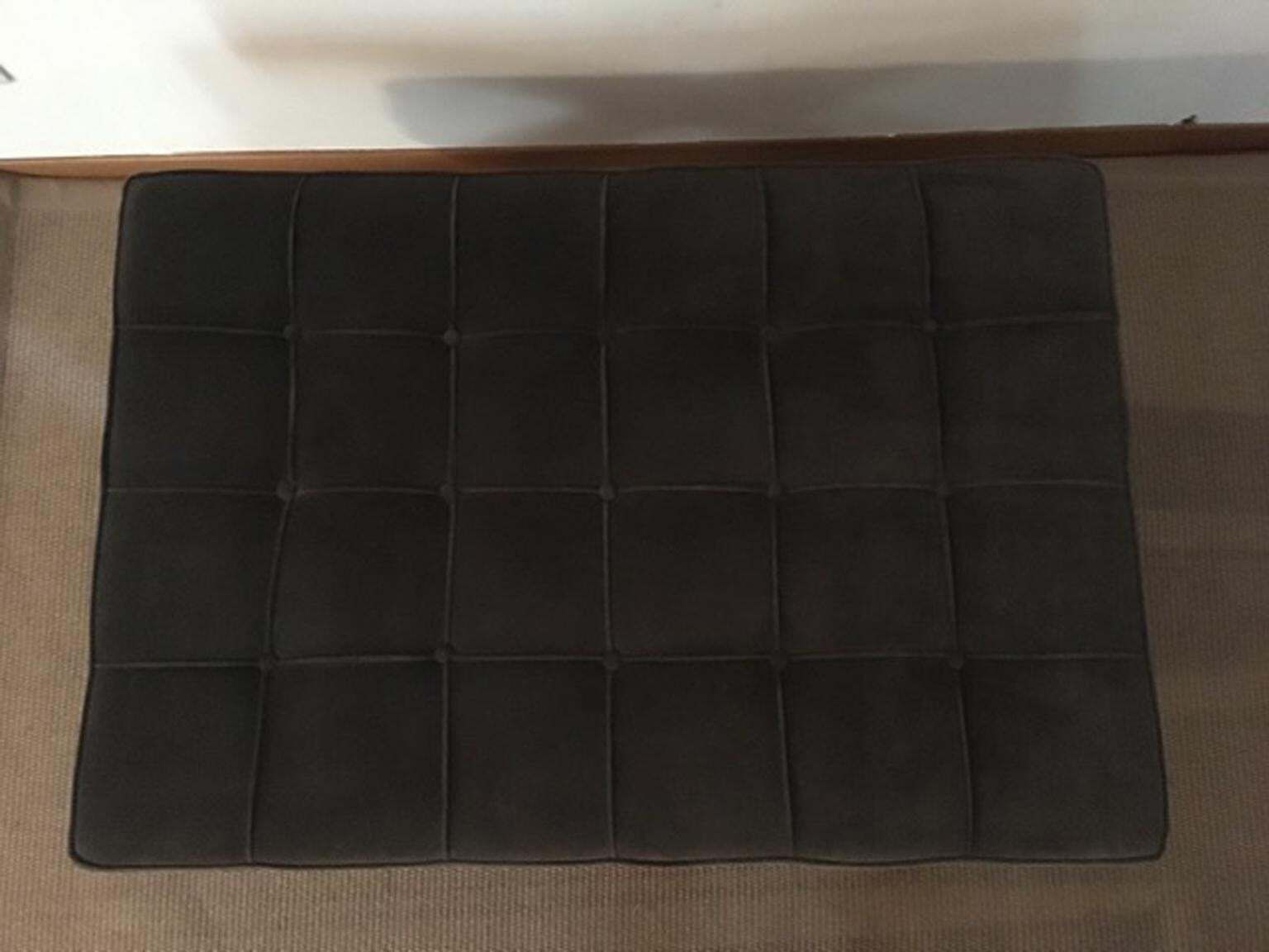 2977.0 Italy Grey Velvet Upholstered Coffee Table With Crossed Wood Legs photo