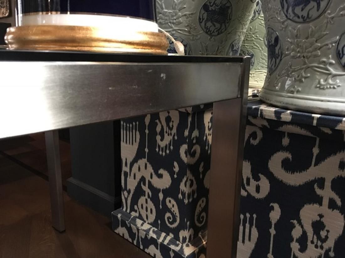 Italy Mid 20th Century Modern Steel Crystal Desk photo buy