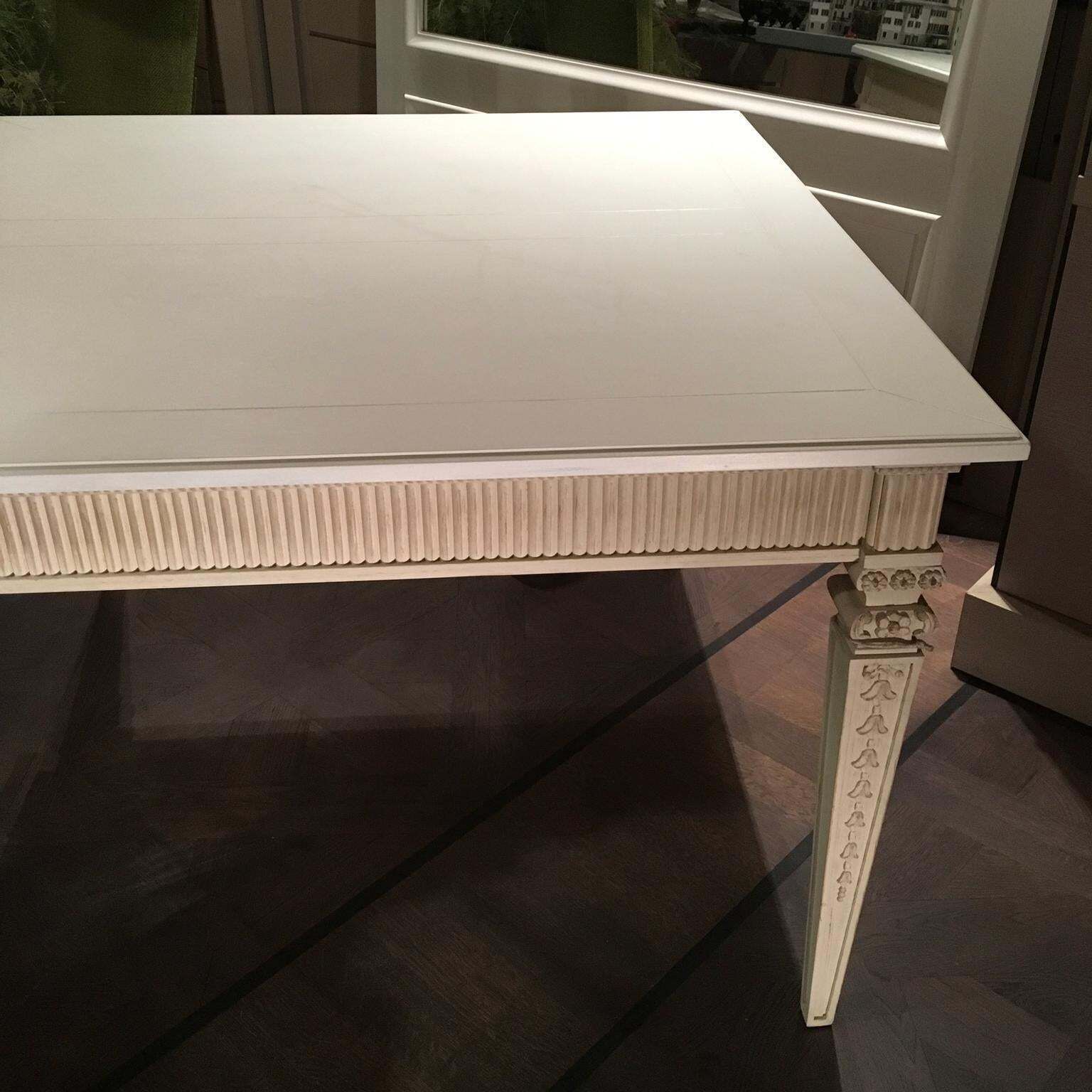 photo for sale France French Provincial Style White Lacquered Wooden Dining Table