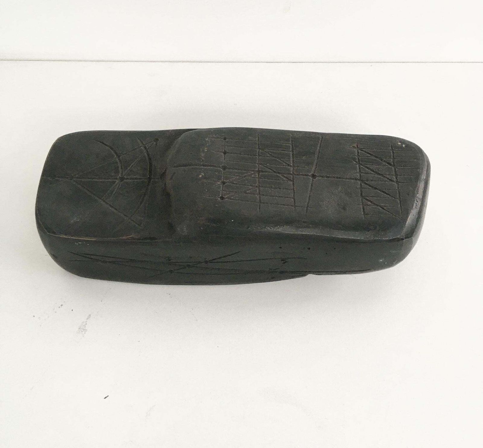 Italy 1980 Black Bronze Abstract Sculpture Walter Valentini Big Tracks Tracce photo furniture