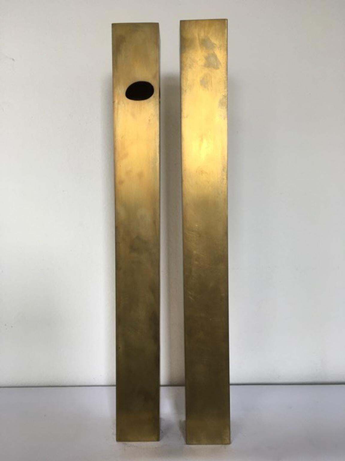 Italy 1998 The Skyscrapers Brass Abstract Sculpture photo vintage
