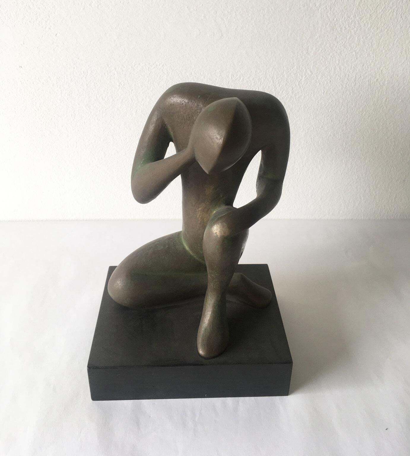 1969 Italy Abstract Bronze Sculpture Andrea Picini Bintou photo for sale