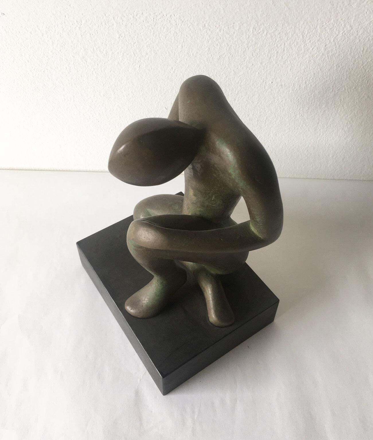 1969 Italy Abstract Bronze Sculpture Andrea Picini Bintou photo vinterior