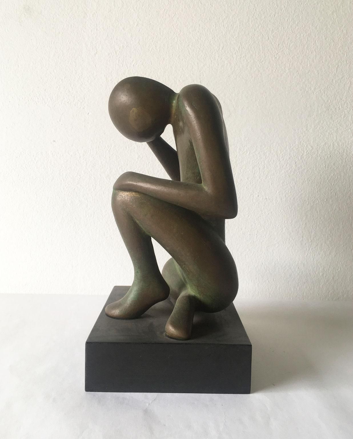 1969 Italy Abstract Bronze Sculpture Andrea Picini Bintou photo buy