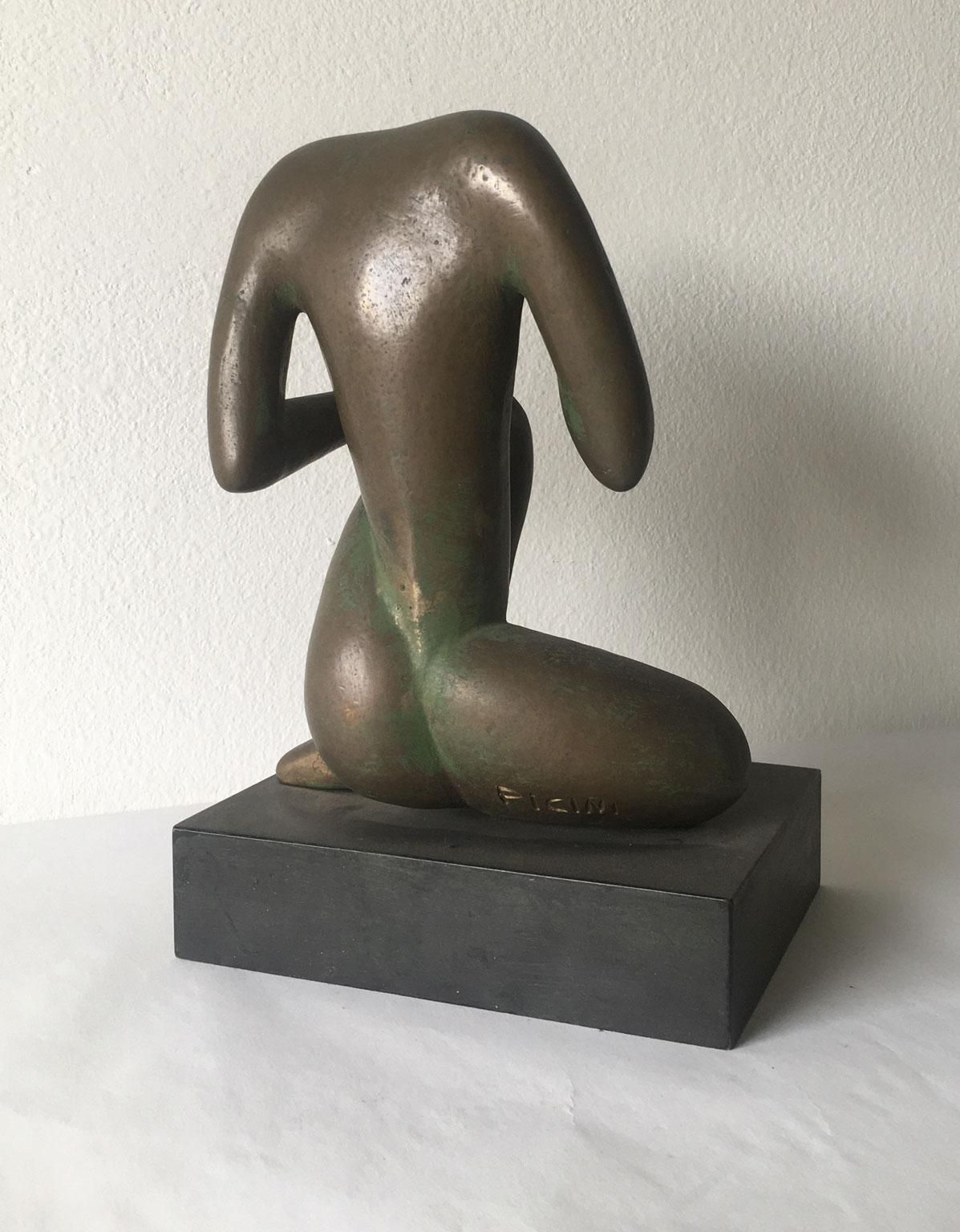 photo for sale 1969 Italy Abstract Bronze Sculpture Andrea Picini Bintou