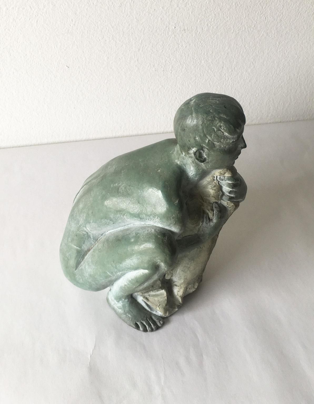 1995 Italy Bronze Sculpture By Giuseppe Bergomi Davanti Al Mare photo buy