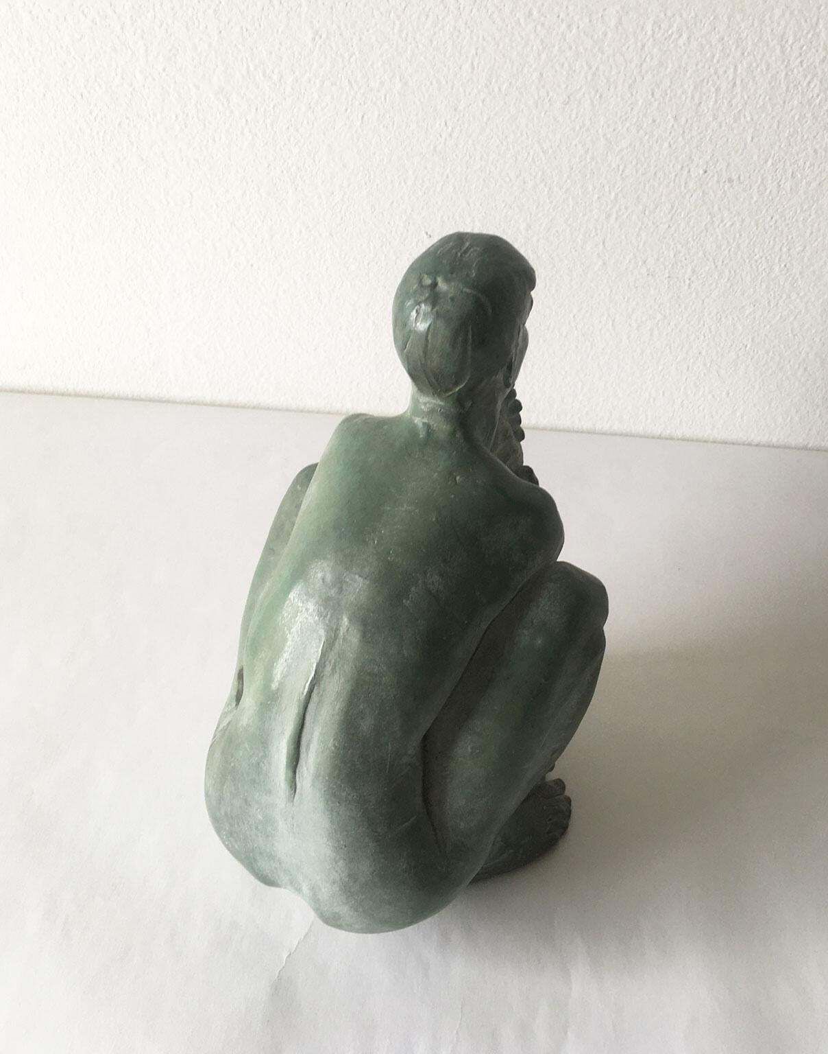 photo for sale 1995 Italy Bronze Sculpture By Giuseppe Bergomi Davanti Al Mare