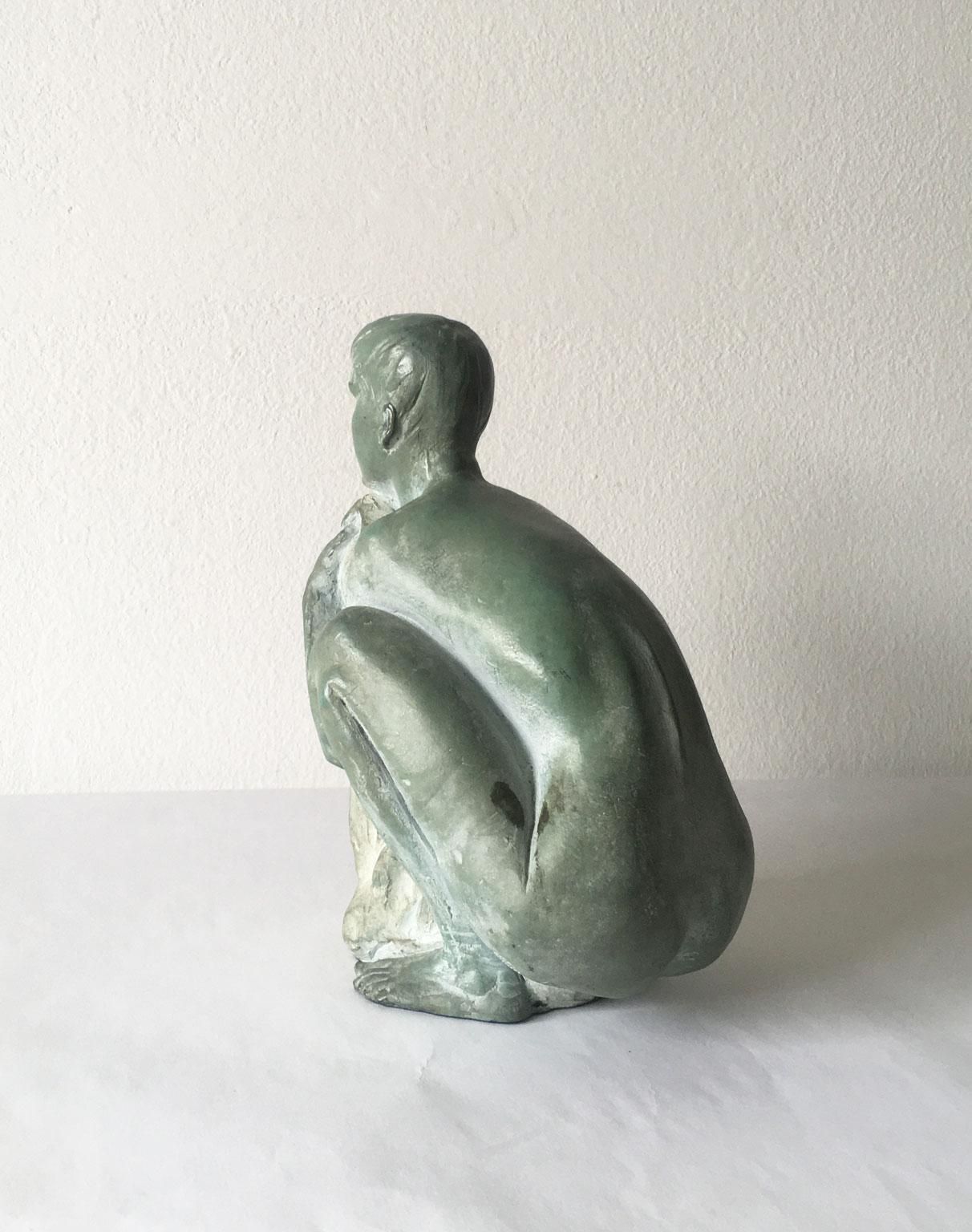 7231.0 1995 Italy Bronze Sculpture By Giuseppe Bergomi Davanti Al Mare photo