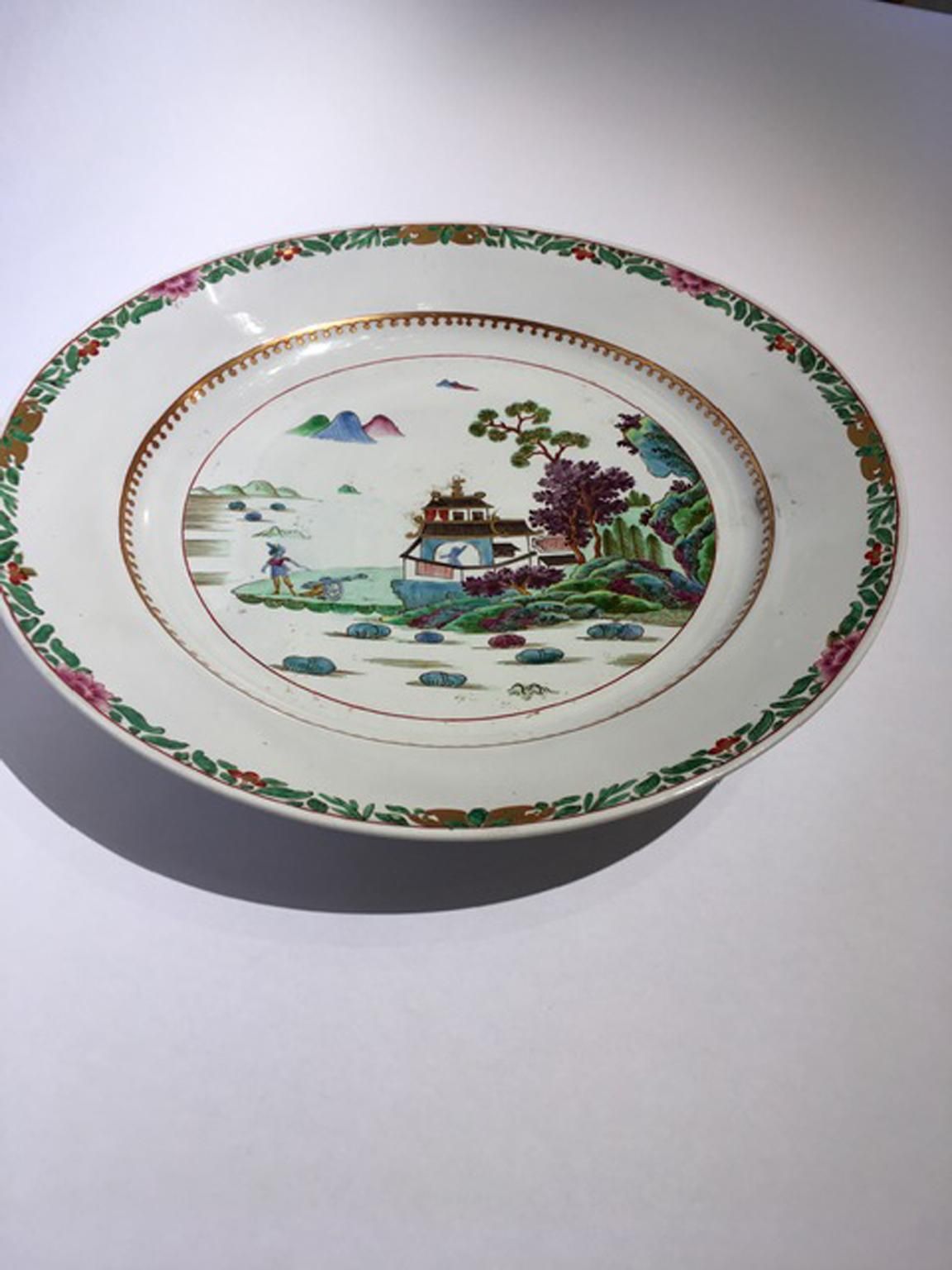 1616.0 Italy Mid 18th Century Richard Ginori Porcelain Dish With Japan Landscape photo