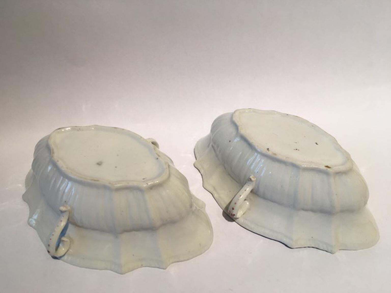 Italy 18th Century Italy Richard Ginori Doccia Pair Of Porcelain Sauce Bowls photo Home Decor