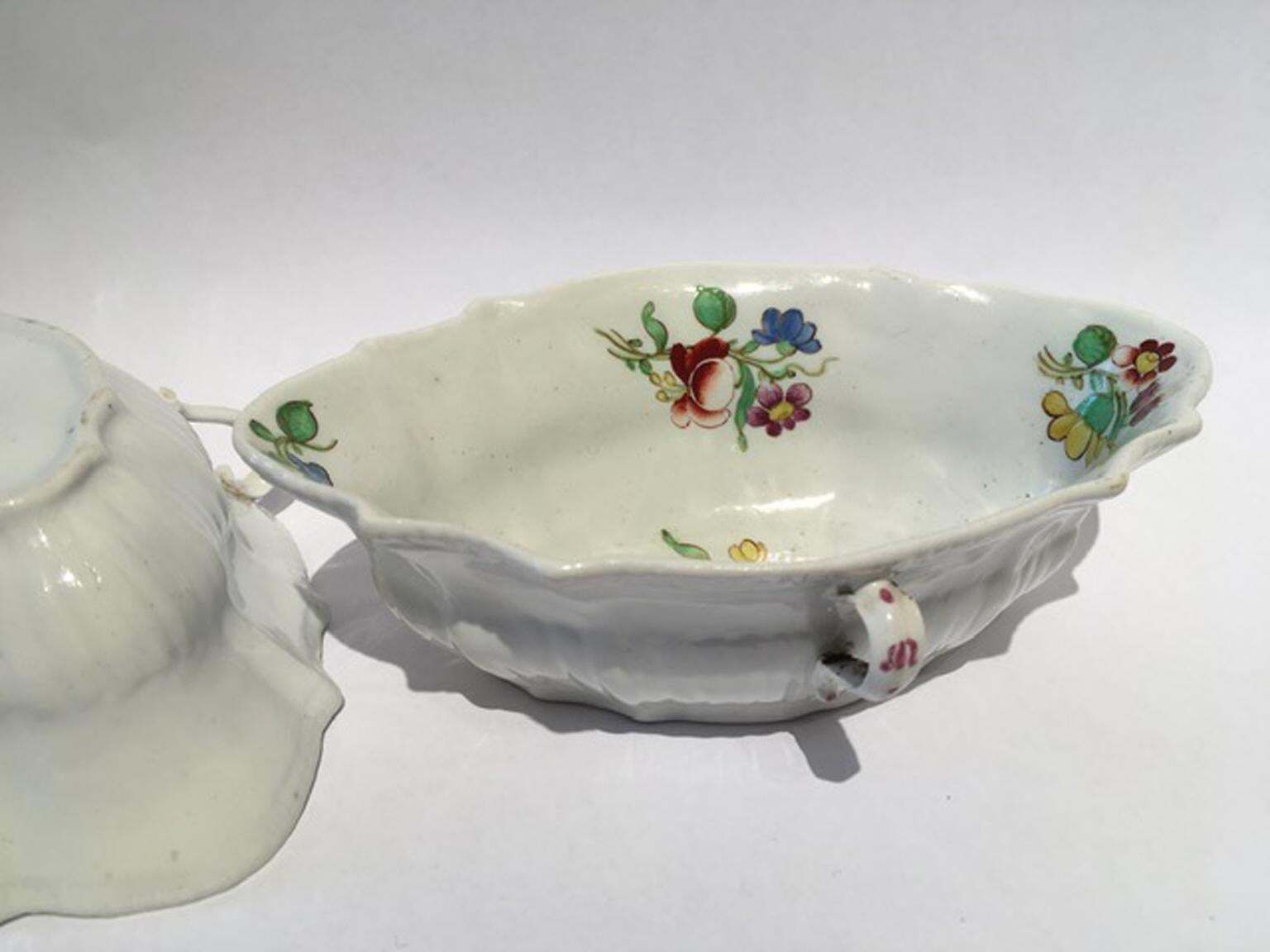 Italy 18th Century Italy Richard Ginori Doccia Pair Of Porcelain Sauce Bowls photo vinterior