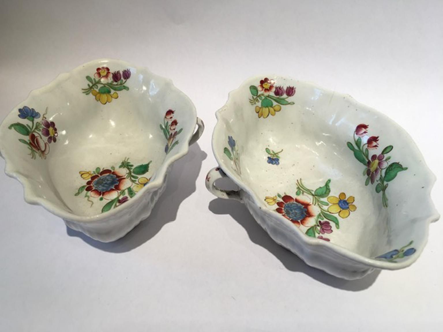 Italy 18th Century Italy Richard Ginori Doccia Pair Of Porcelain Sauce Bowls photo buy