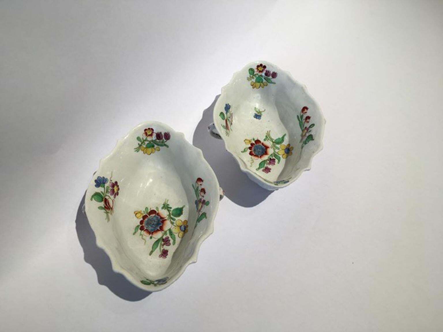 photo for sale Italy 18th Century Italy Richard Ginori Doccia Pair Of Porcelain Sauce Bowls