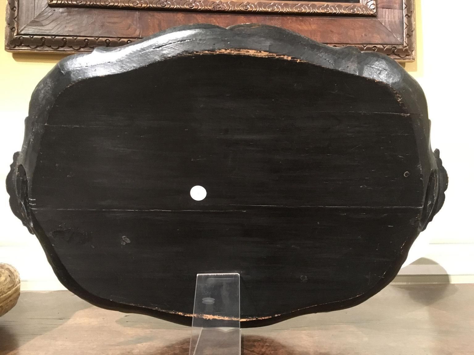 1750 Venezia Italy Blue Lacquered  Wooden Tray With Rural Scenes And Flowers photo Home Decor