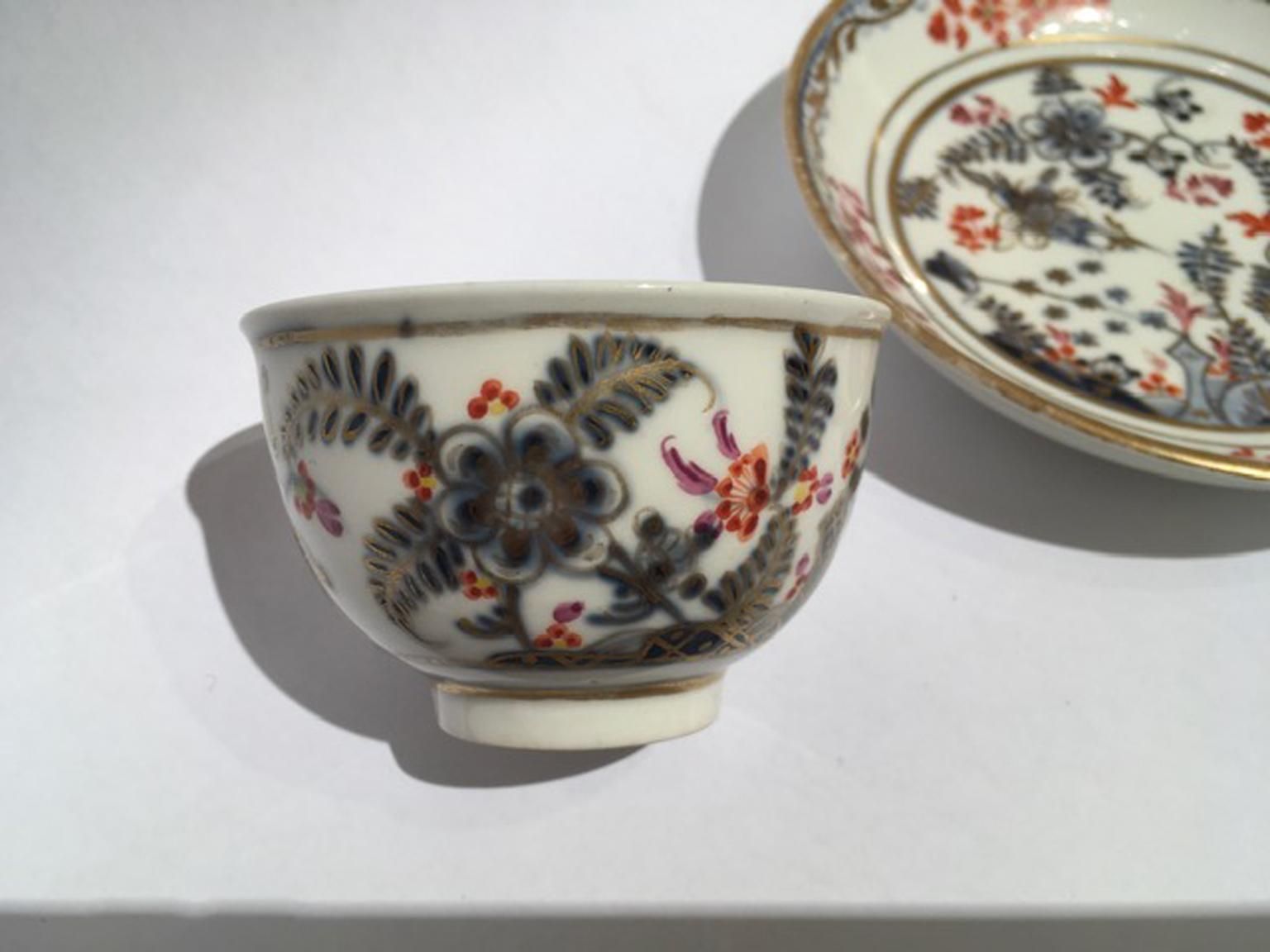 Vienna Mid 19th Century Porcelain Cup With Dish White Red Blue And Gold photo buy