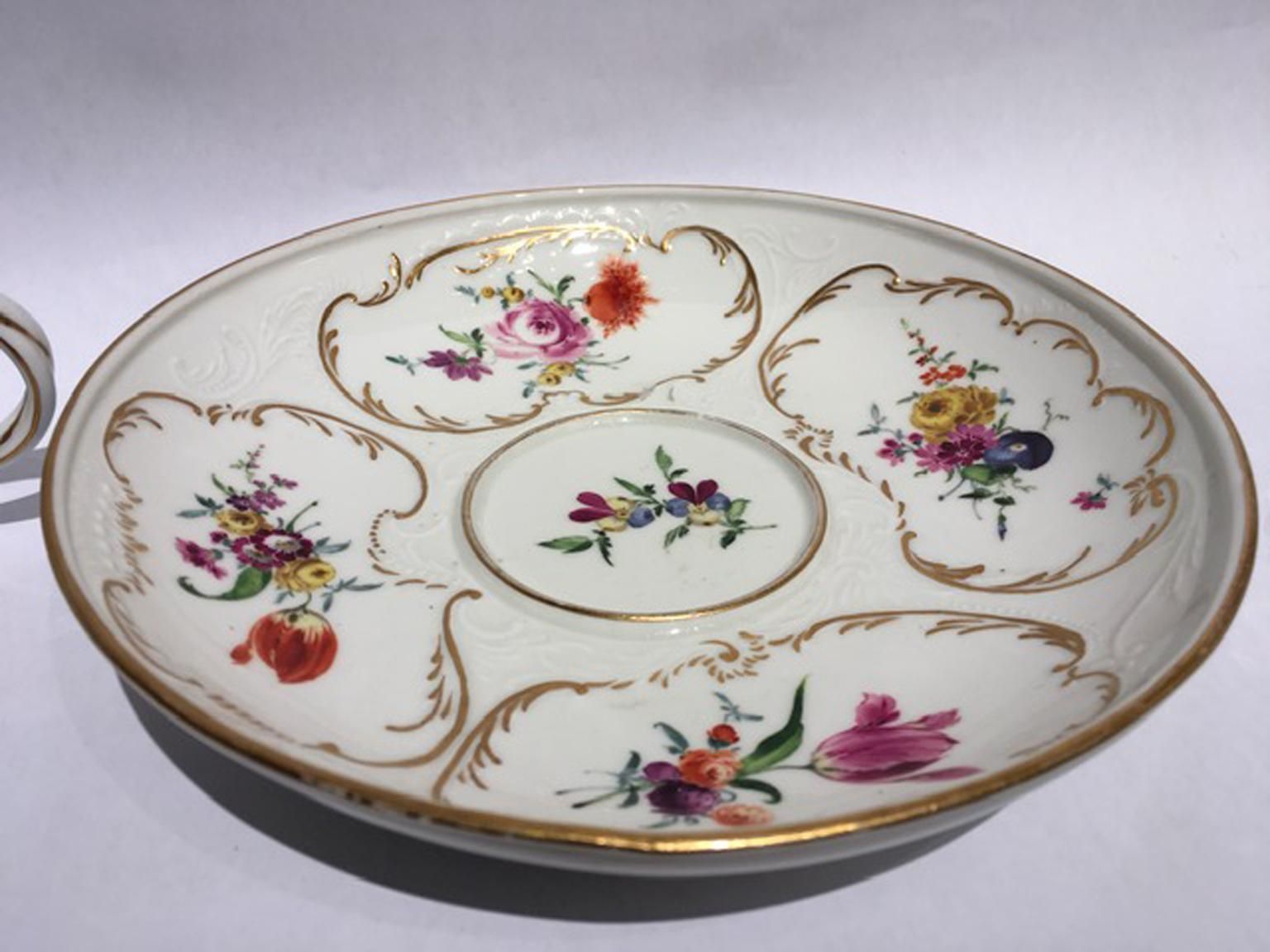 photo furniture Meissen Mid 19thcentury Golden Porcelain Covered Cup Multicolors Flower Drawings