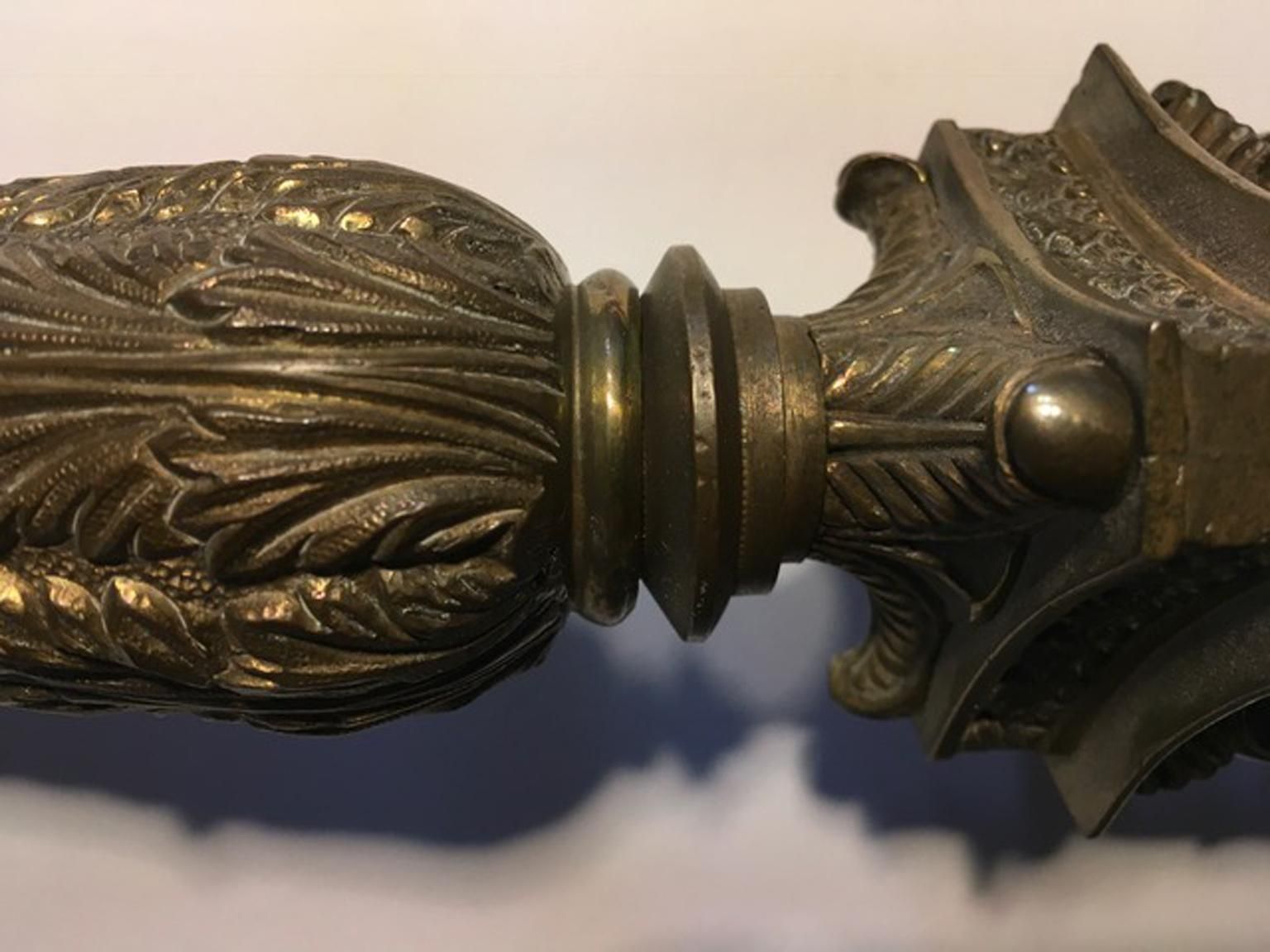 photo vintage Italy Late 18th Century Pair Empire Brass Candleholders