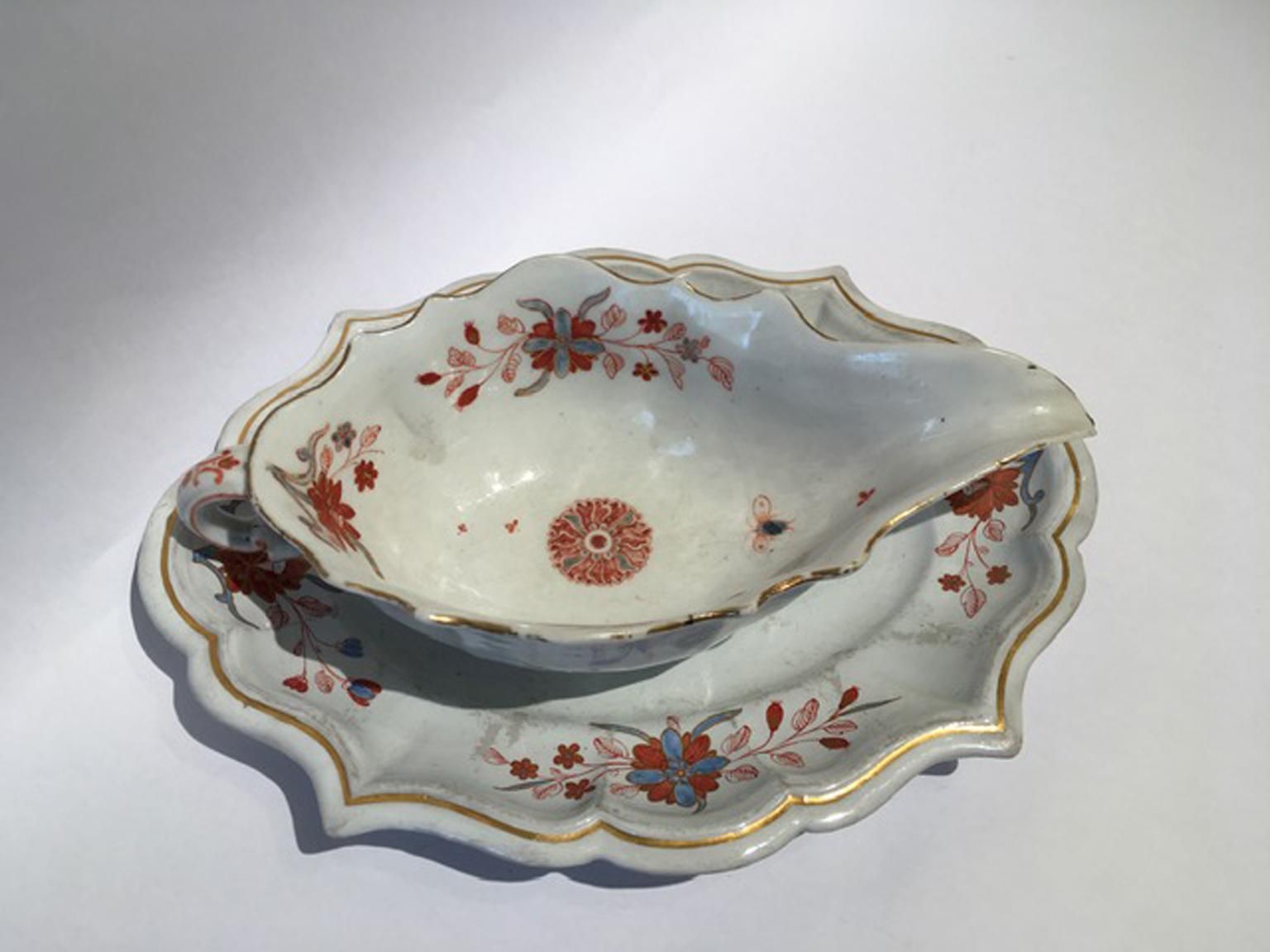 Italy Richard Ginori 18th Century Porcelain Sauce Terrin Floral Drawings photo furniture