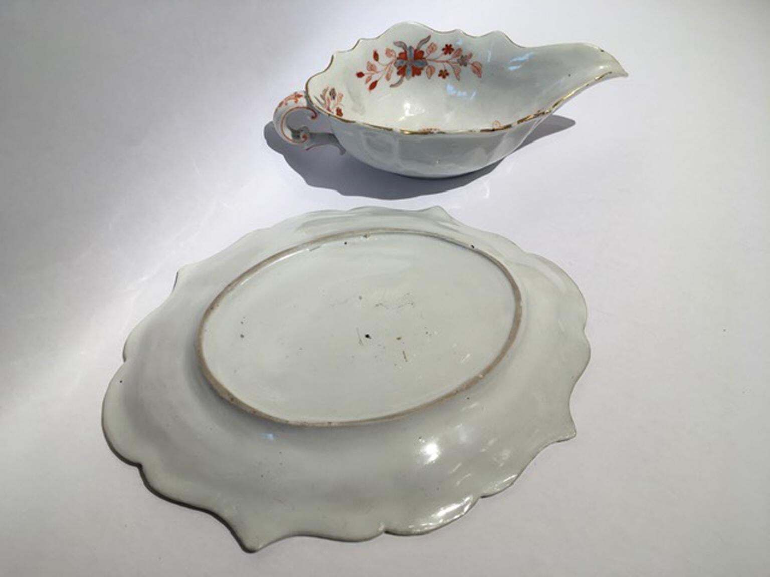 Italy Richard Ginori 18th Century Porcelain Sauce Terrin Floral Drawings photo vinterior