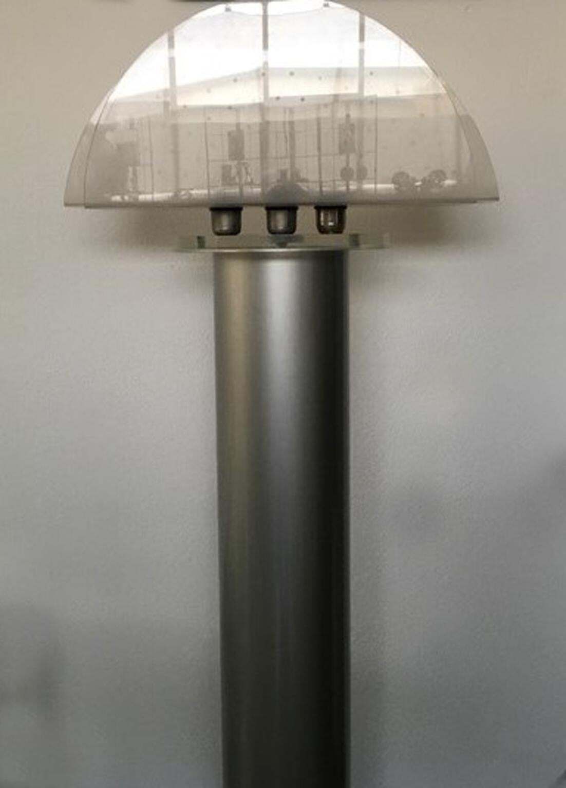 Italian Postmodern Design 1970 Lacquered Aluminium Floor Lamp With Plexiglass photo furniture