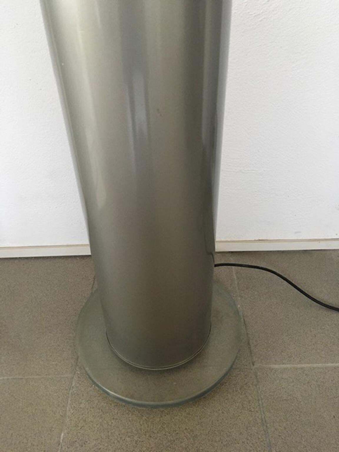 Italian Postmodern Design 1970 Lacquered Aluminium Floor Lamp With Plexiglass photo for sale