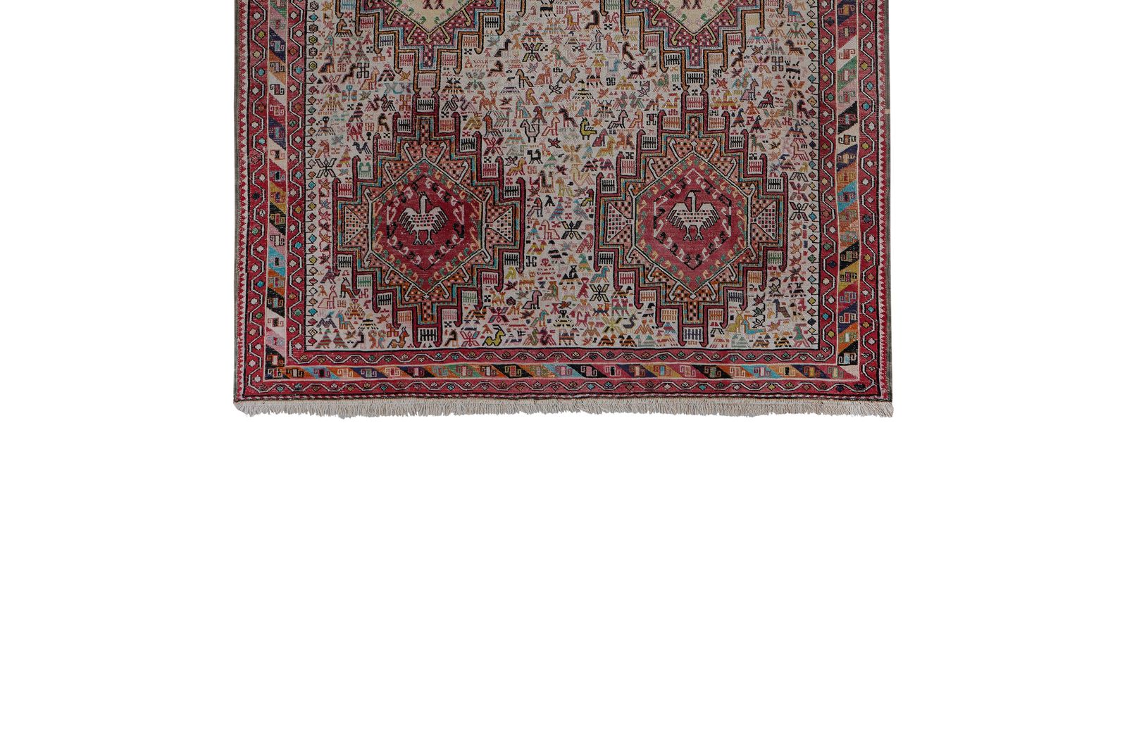 Soumac Kilim Pictorial Animals Rug 4'' X 6'4'' photo furniture