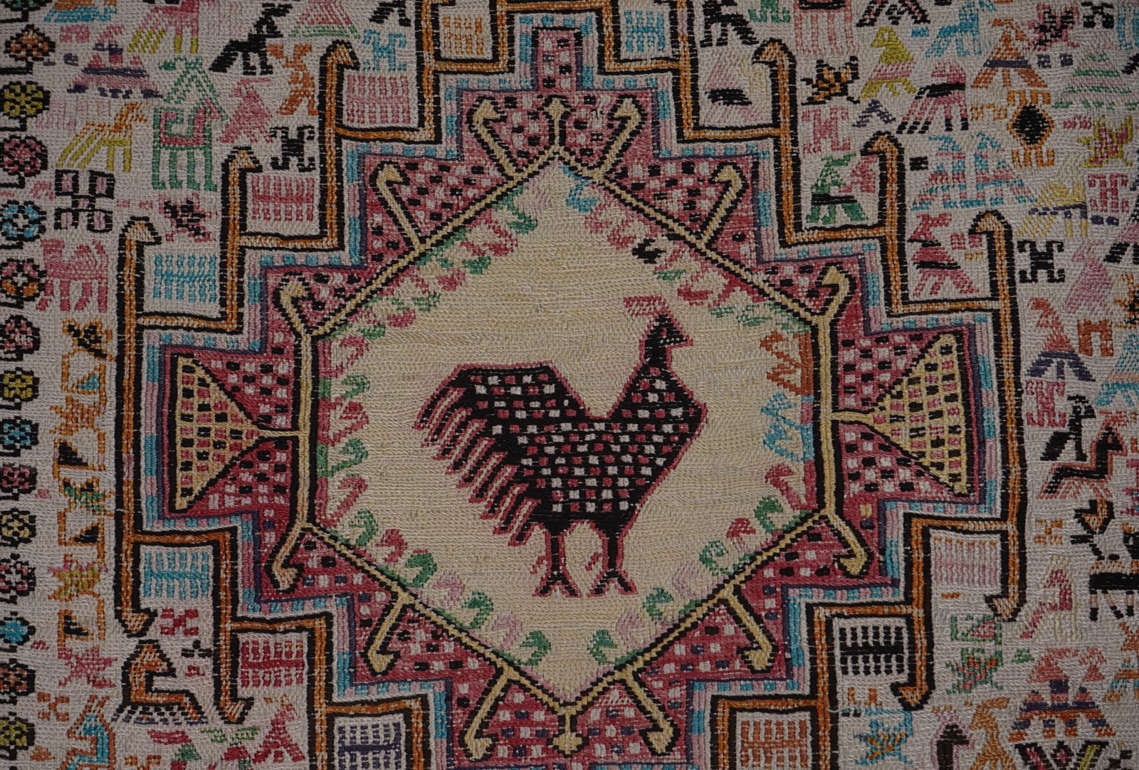 Soumac Kilim Pictorial Animals Rug 4'' X 6'4'' photo Textiles