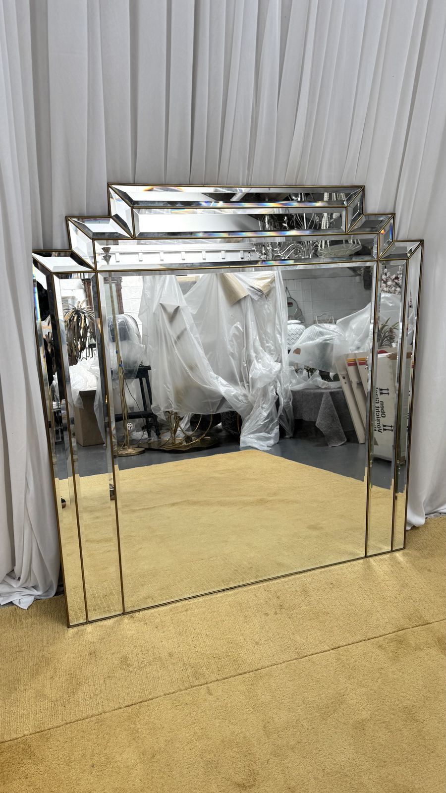 Pair Of Art Deco Style Mirrors, 1980’s,Italy photo vinterior
