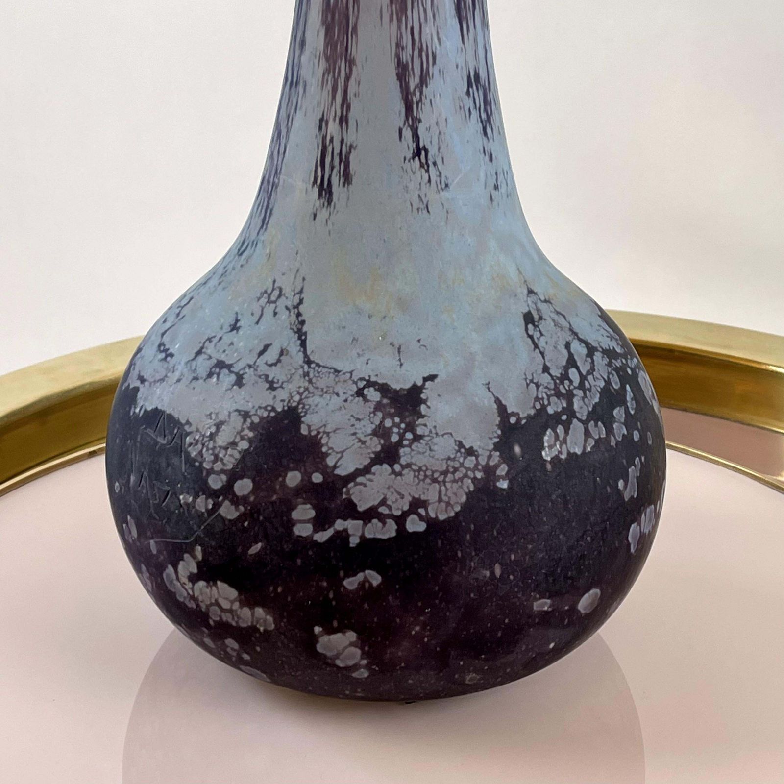 photo furniture Art Deco Monumental Egyptian Purple Art Glass Soliflore Vase By Daum Nancy