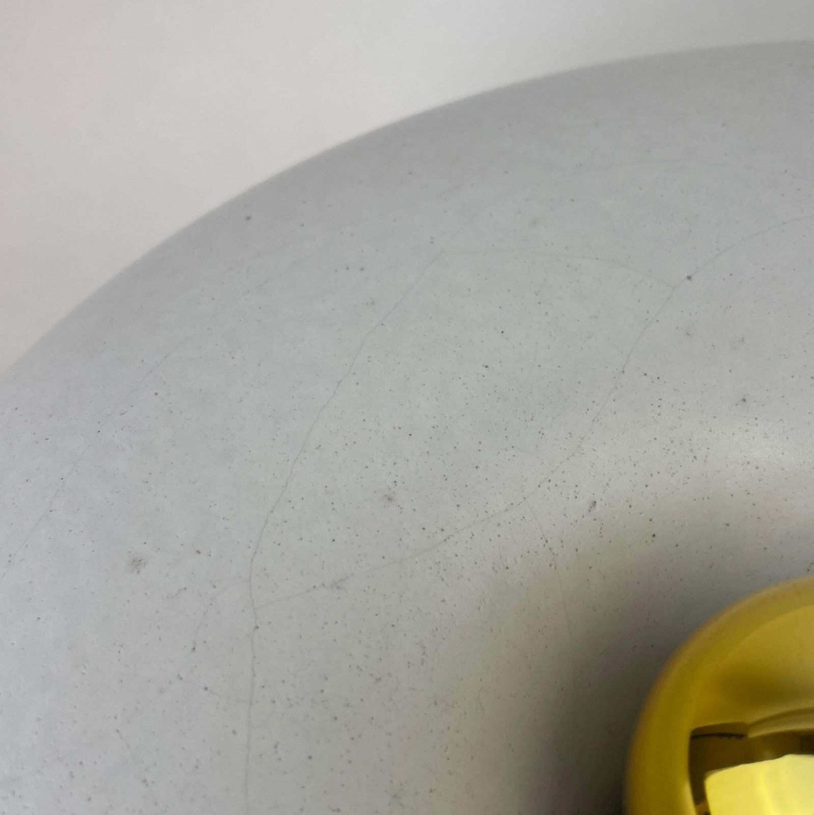Mid Century Modern White Enameled Stoneware Round Table Lamp By G. Tramonti photo 3062.0