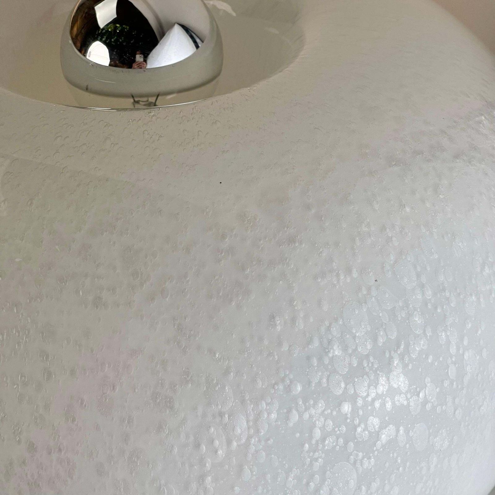 Late 20th Century Pair Of Round White Murano Art Glass & Brass Table Lamps photo Lighting