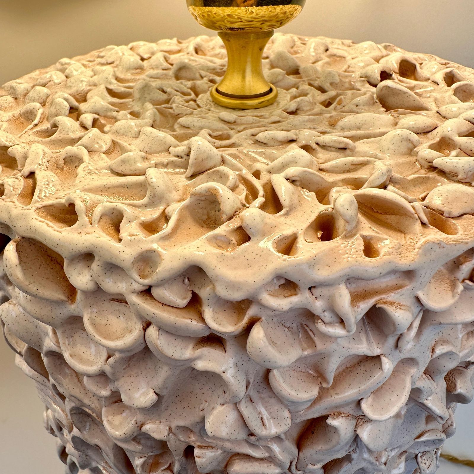Late 20th Century Pair Of Italian White Ceramic Sculptural Table Lamps W/ Shades photo 4423.0