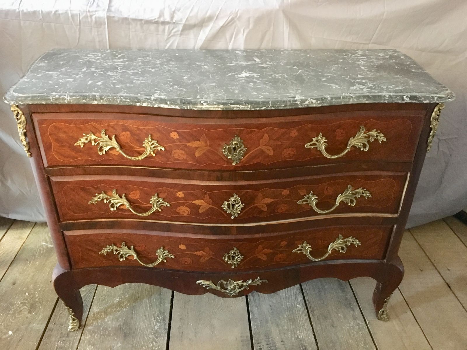 photo buy Antique 19th Century French Louis XV Marquetry Napoleon III Commode
