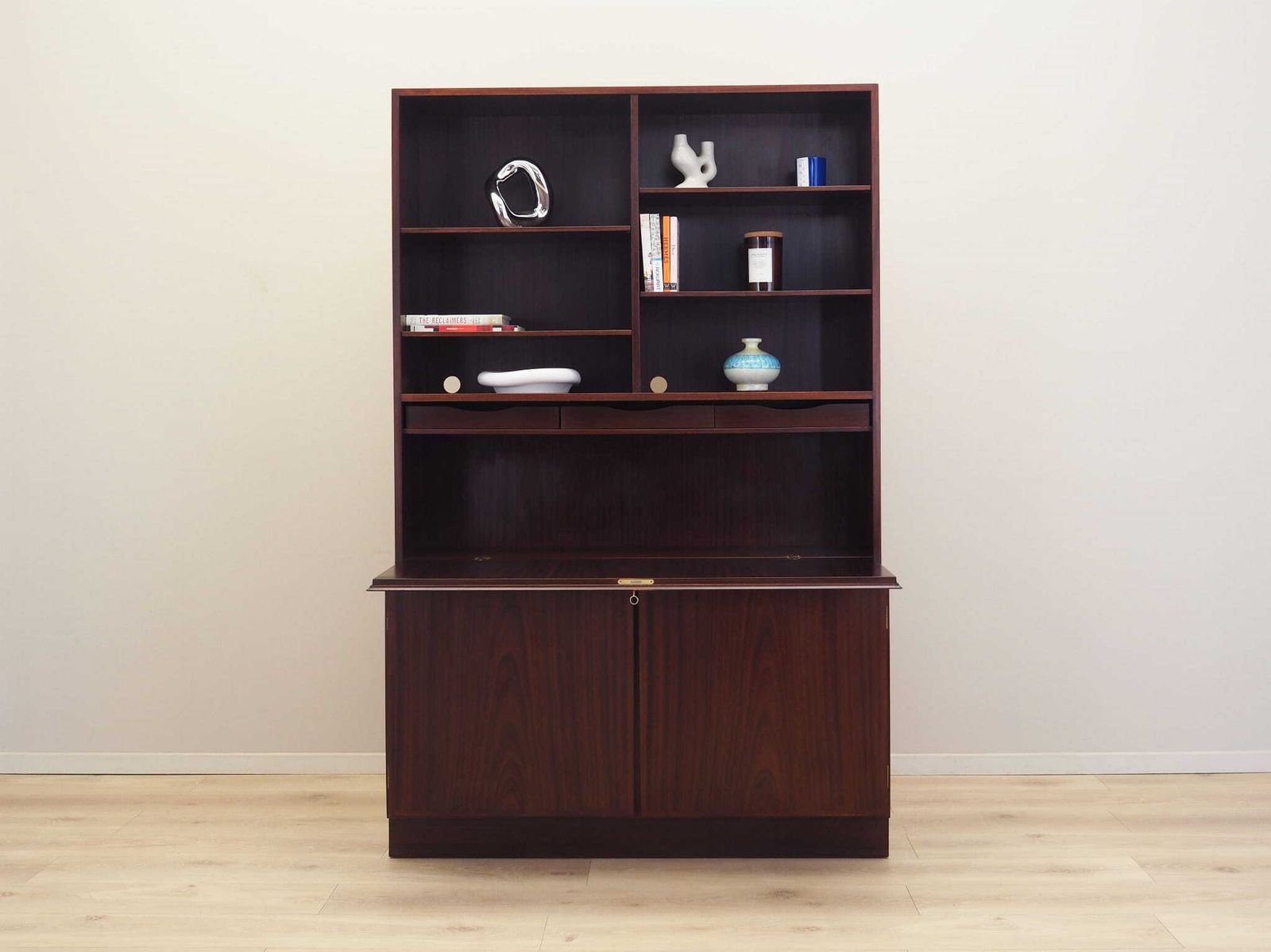Mahogany Bookcase Danish Design 1970s  Manufacture Omann Jun photo for sale