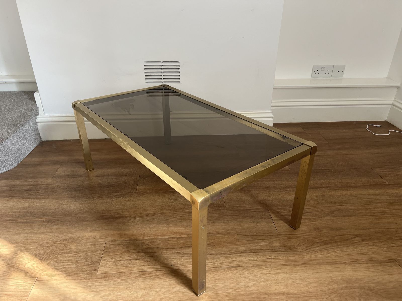 Hollywood Regency Italian Brass Coffee Table By 'Mara' C.1970s photo Furniture