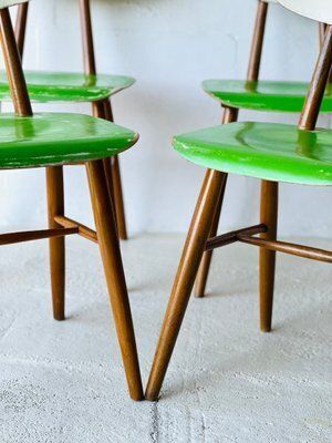 photo vinterior Eetkamerstoelen Van Ton, Ca. Jaren 1960, Set Van 4