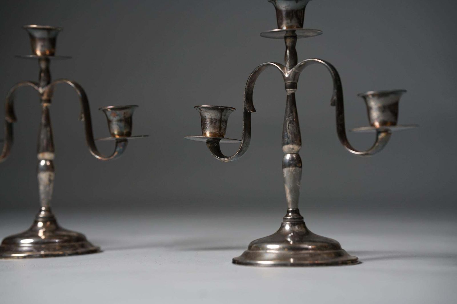 Pair Of Paavo Tynell Candle Sticks For Taito Oy, 1920s photo for sale