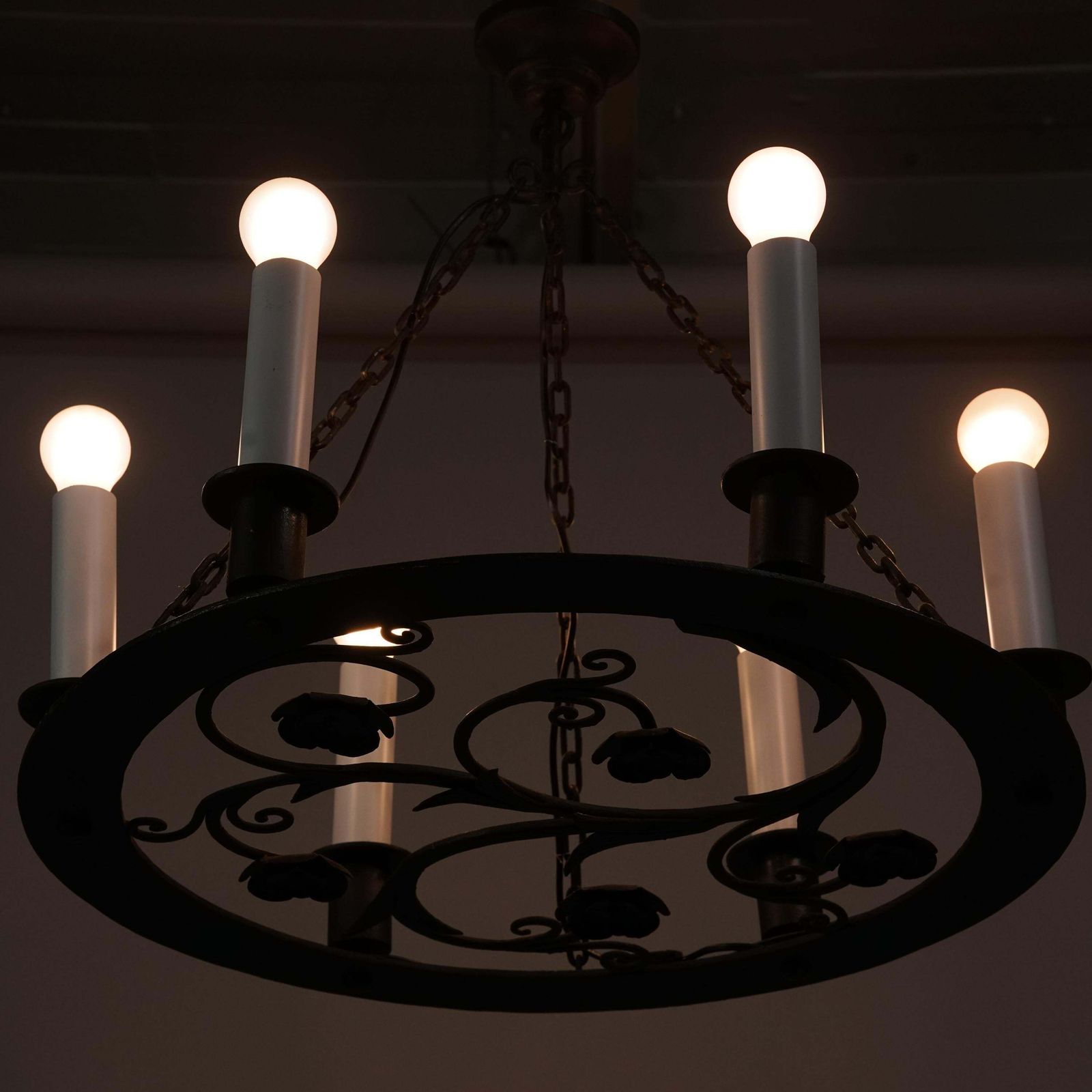 Rare Paavo Tynell Model 1927 Iron Chandelier For Taito Oy, 1930s photo furniture