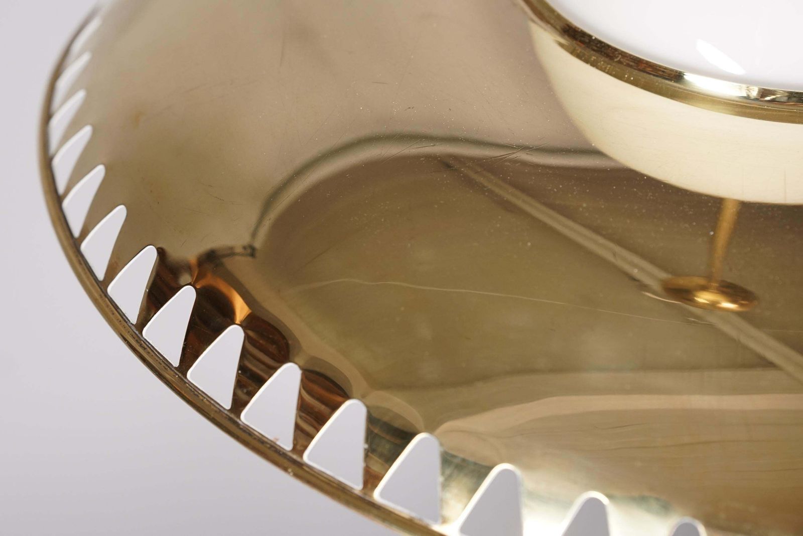 Pair Of Brass Pendants By Lisa Johansson Pape & Gunilla Jung, Orno Oy, 1950s photo vintage
