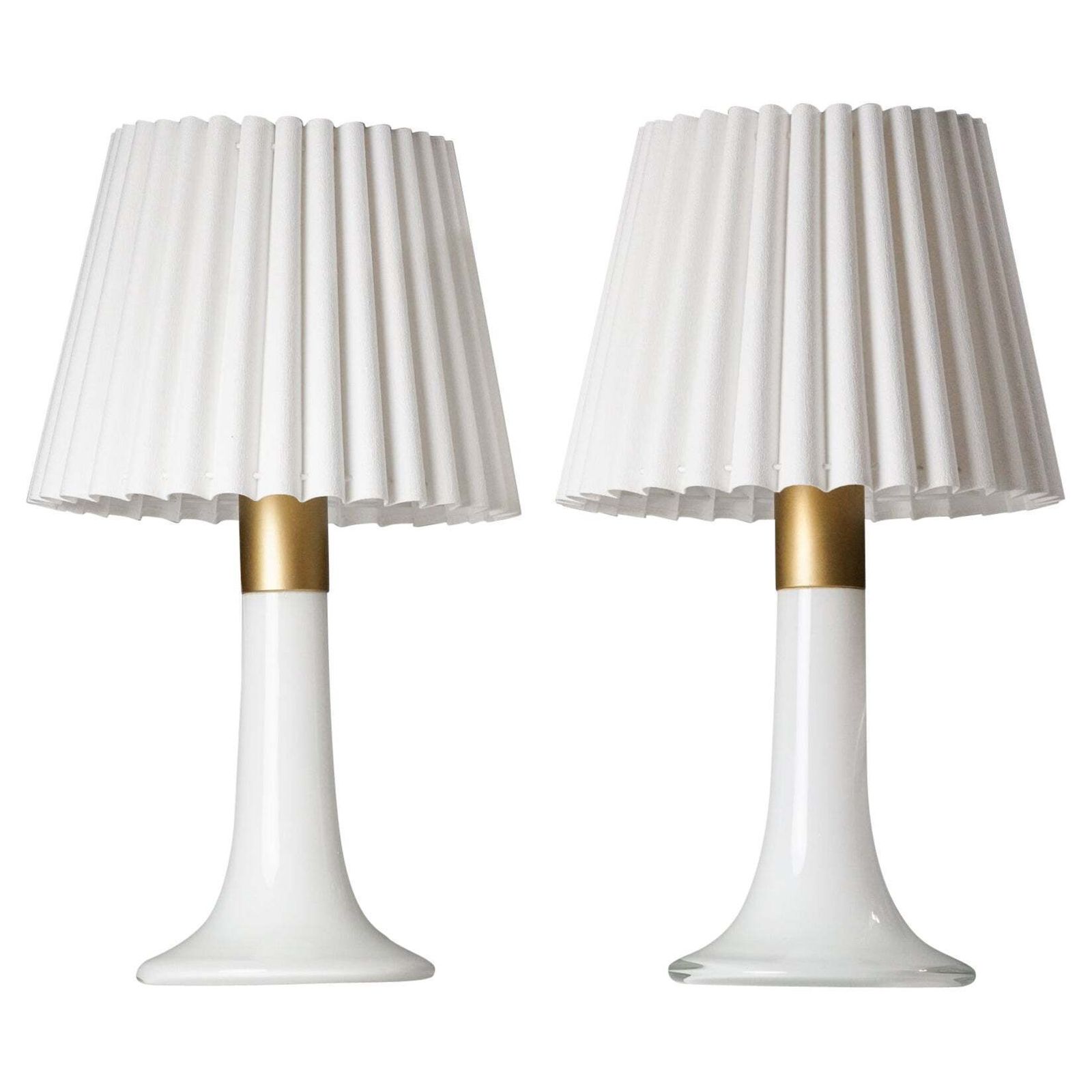 Set Of Two Glass Table Lamps, Lisa Johansson Pape, Orno Oy, 1960s