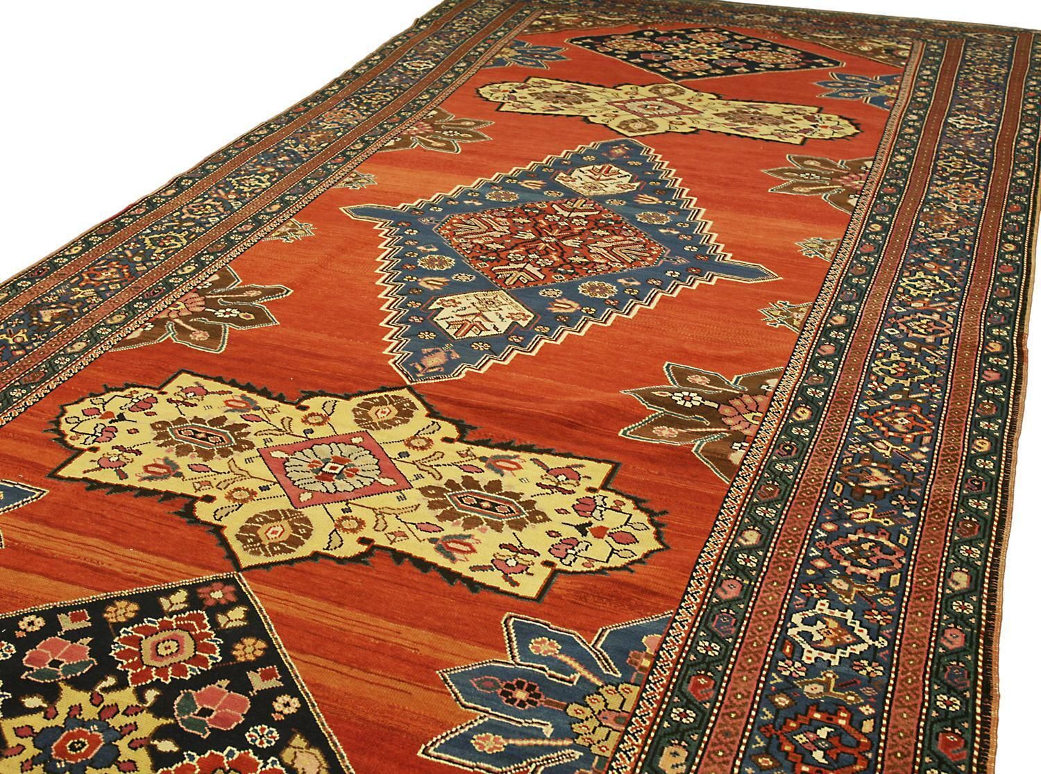 Antique Caucasian Karabakh 'Qarabag' Part Silk Gallery Size Carpet, 19th Century photo for sale