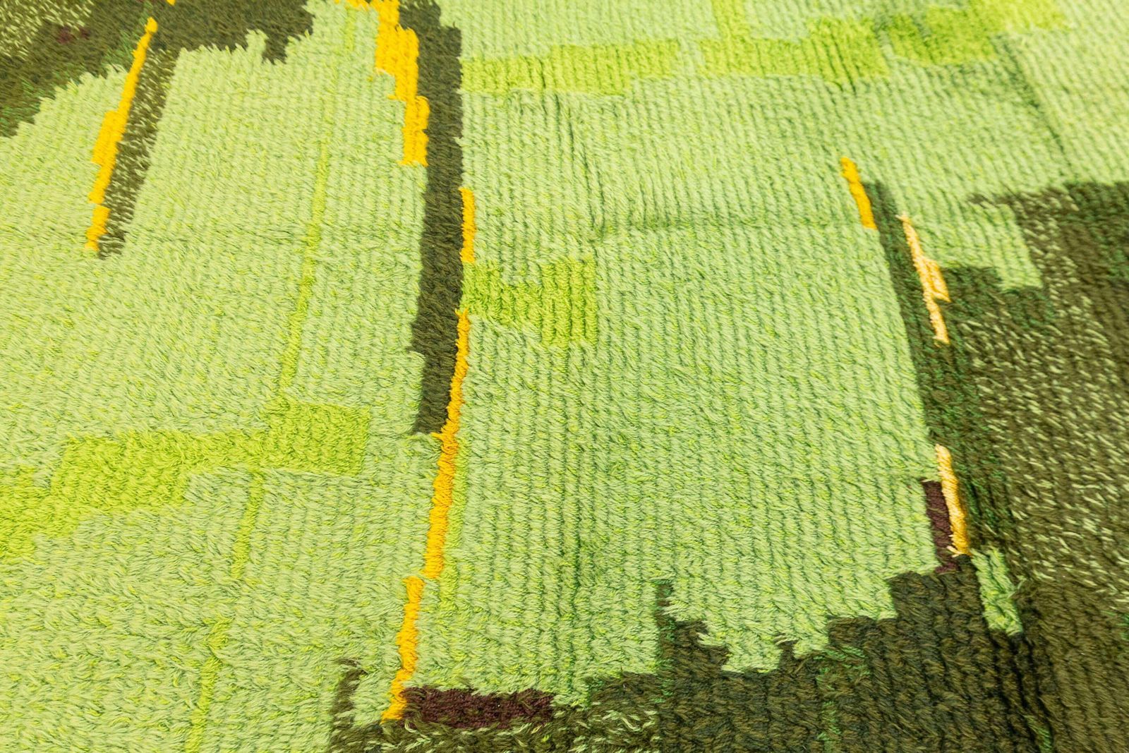 Rya Rug Swedish Green Color photo for sale