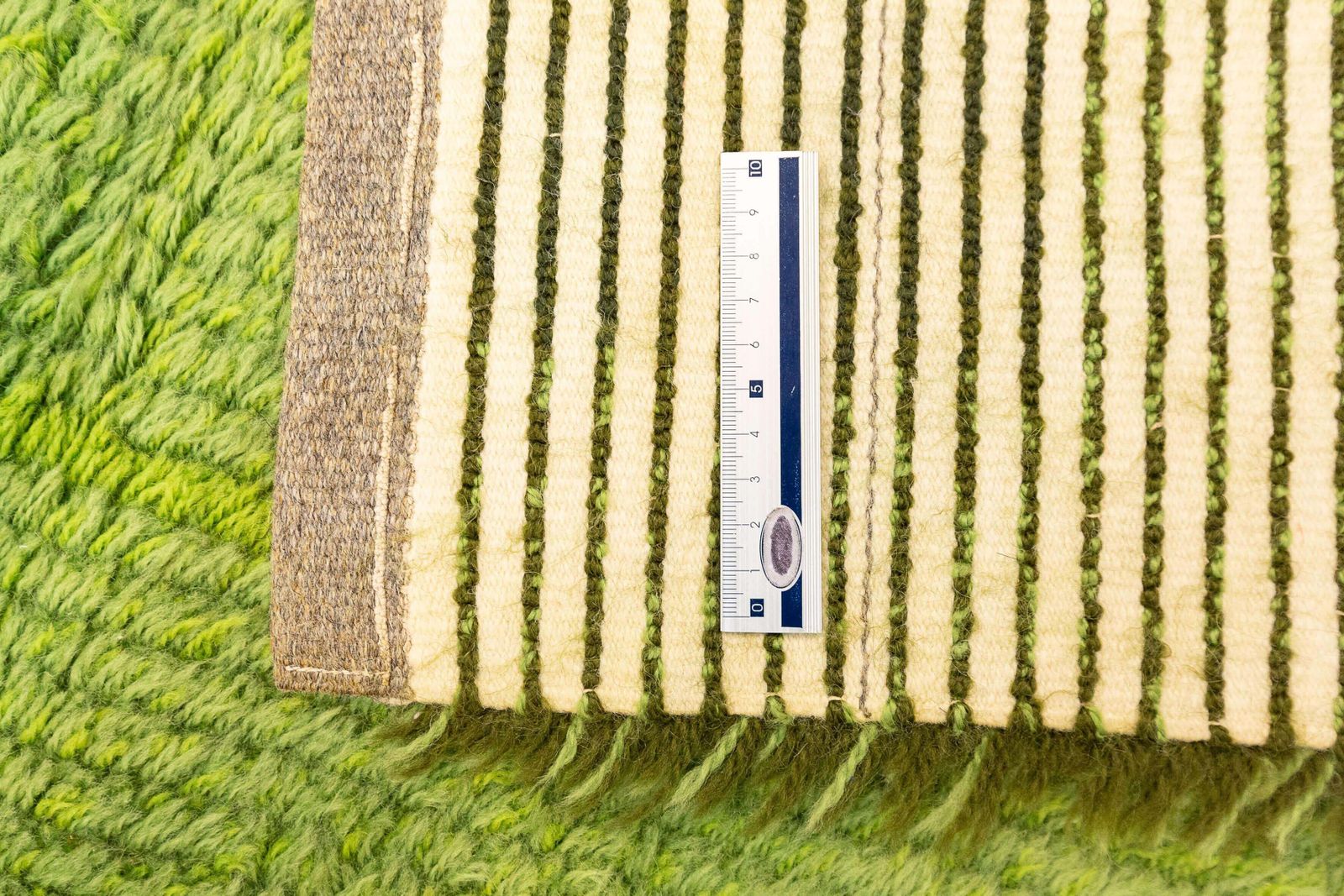 Rya Rug Swedish Green Color photo vintage