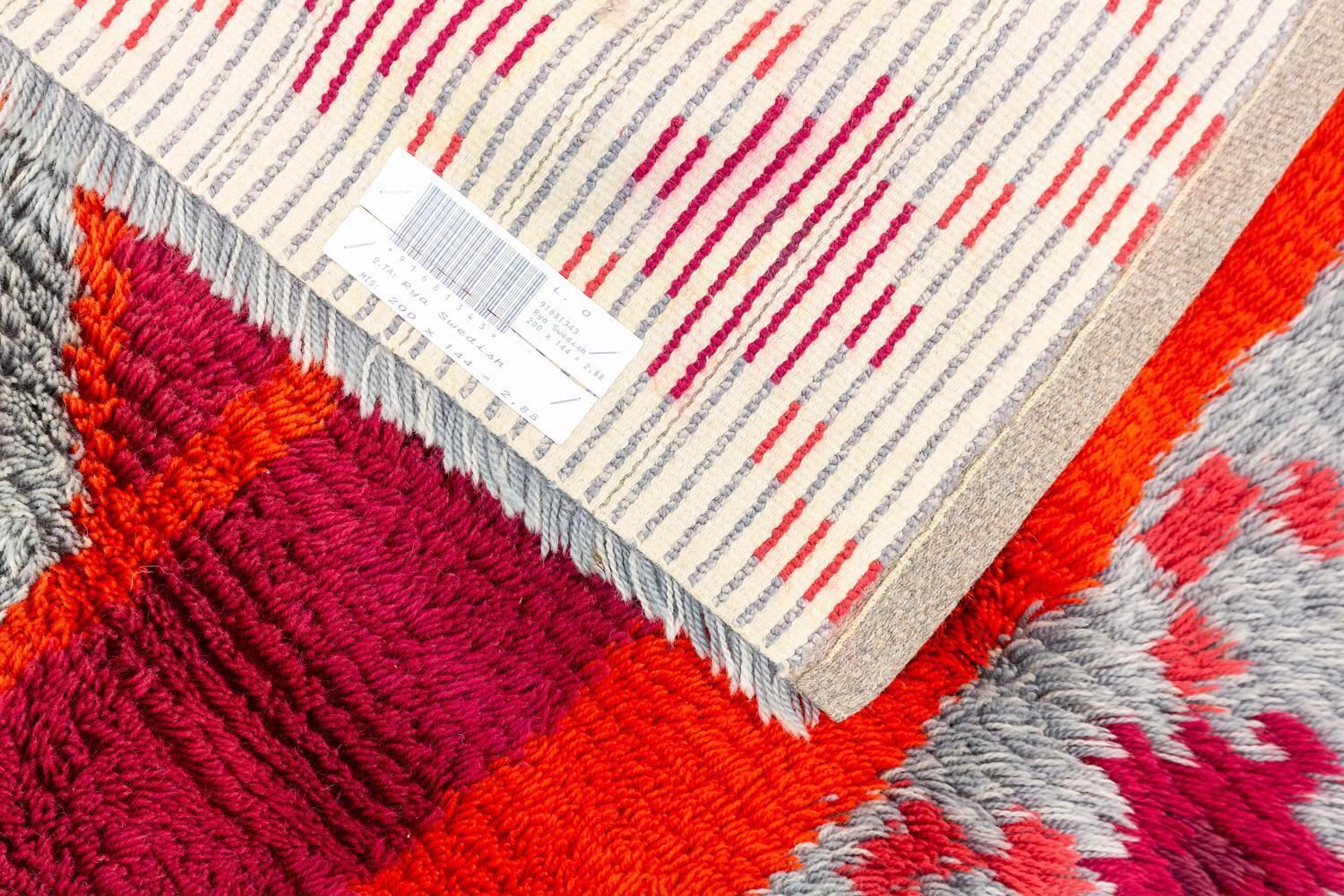 Rya Rug Swedish, 1950 1970 photo vintage