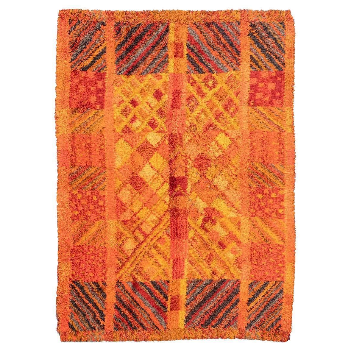 Rya Rug Swedish Red Color