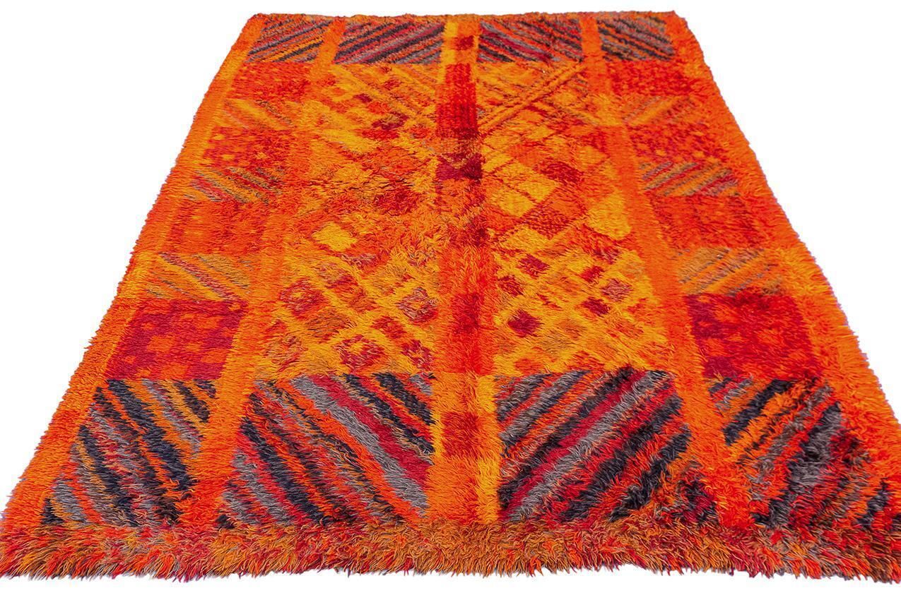 Rya Rug Swedish Red Color photo furniture