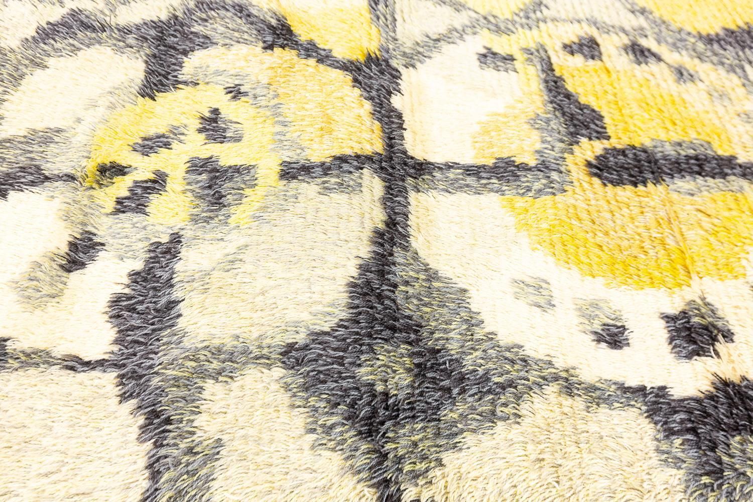 Rya Rug Swedish Vintage Abstract Design photo Textiles
