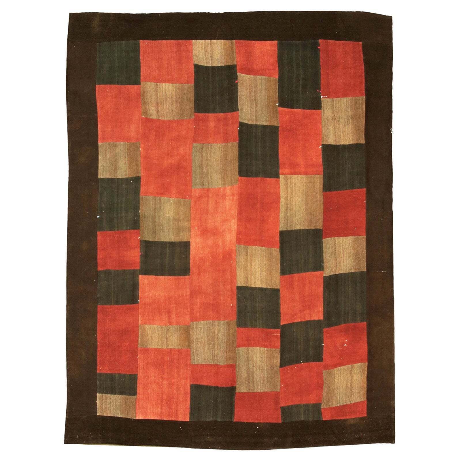 Vintage Old Turkish Chess Pattern Patchwork, 1950 1970
