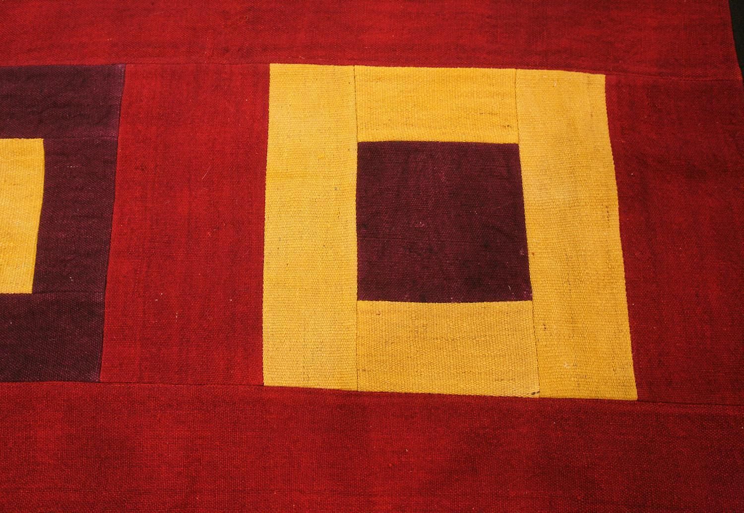 Vintage Old Turkish Red&Yellow Patchwork, 1950 1970 photo furniture